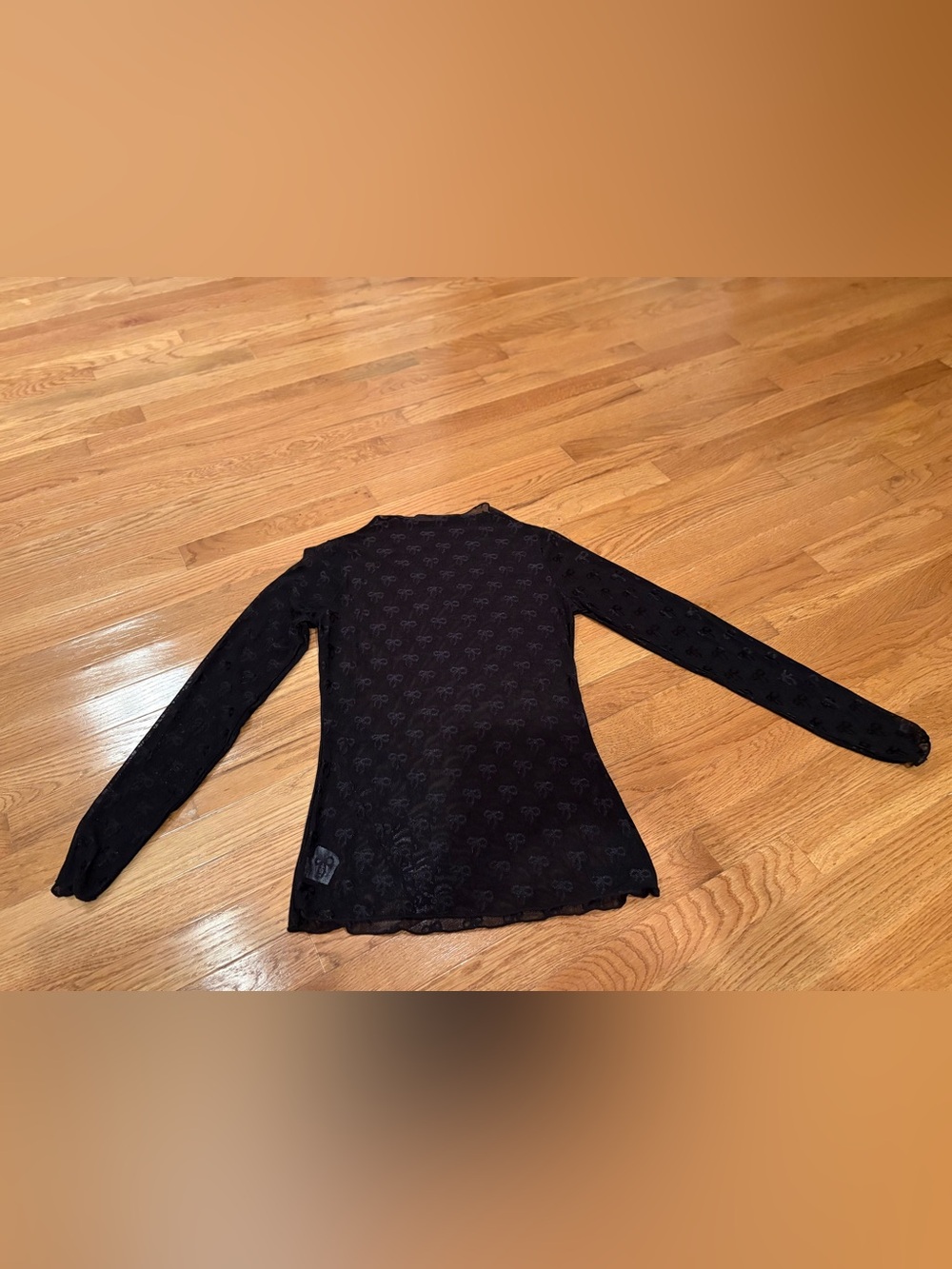 Black Women’s Long Sleeve Sheer Top
